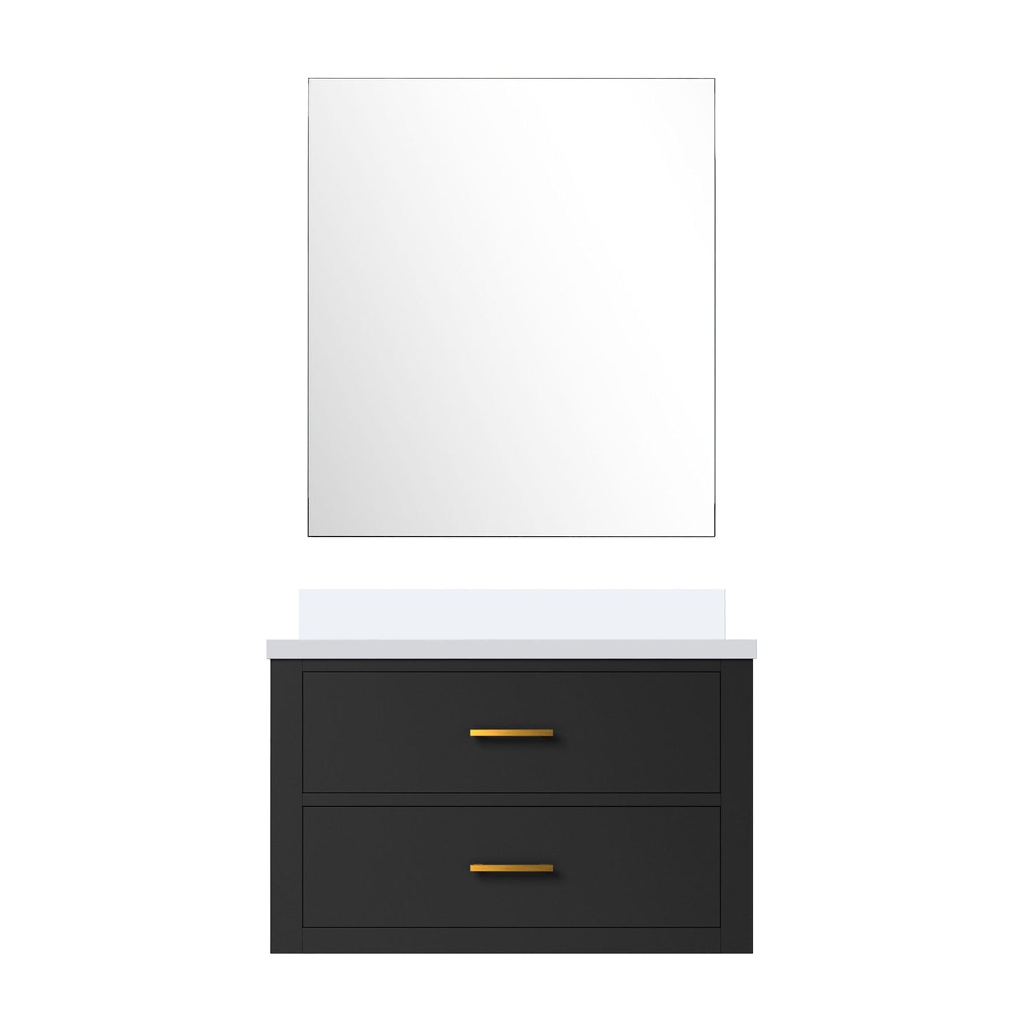 Castor 30 in W x 22 in D Black Single Bath Vanity