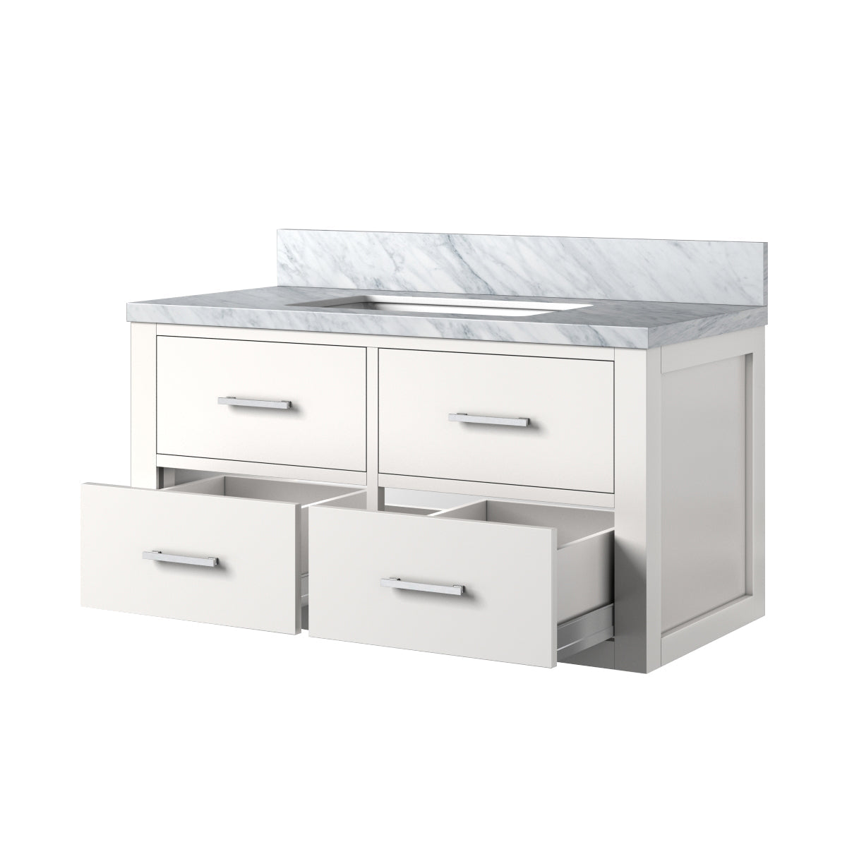 Castor 36 in W x 22 in D White Double Bath Vanity