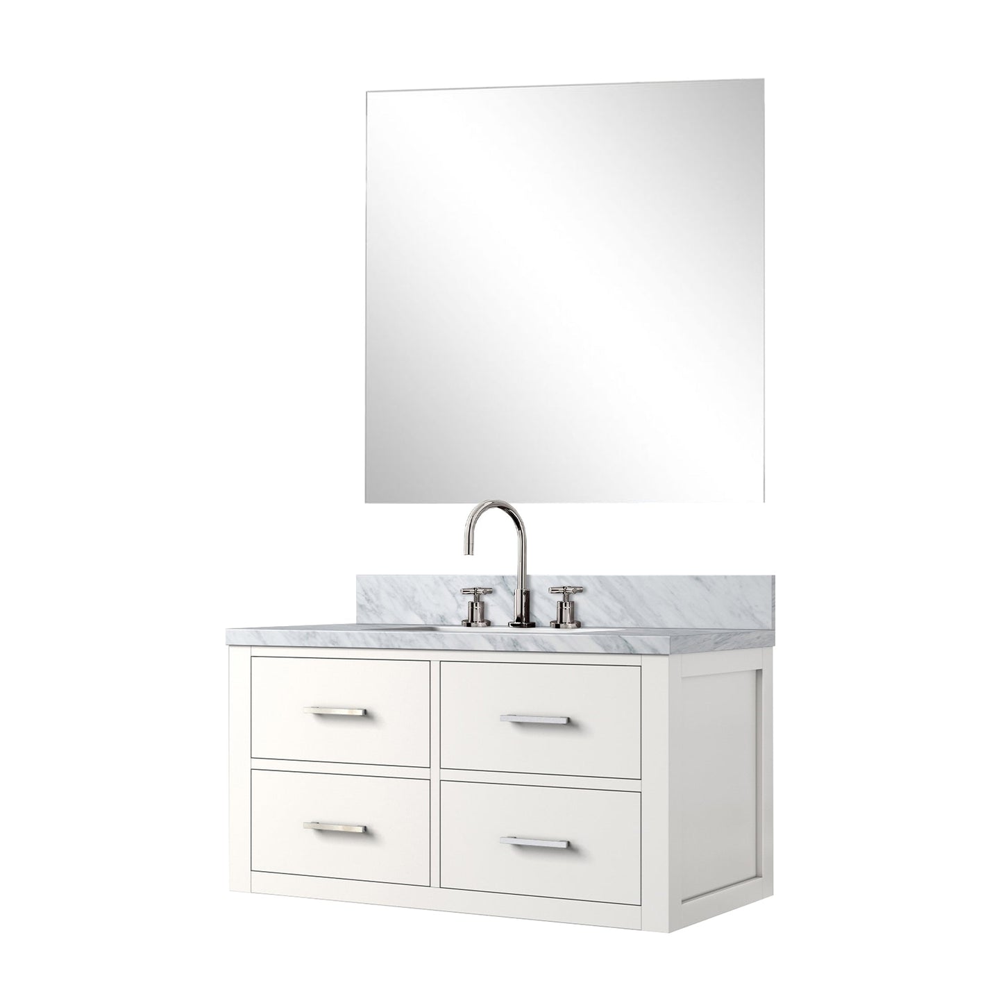Castor 36 in W x 22 in D White Single Bath Vanity