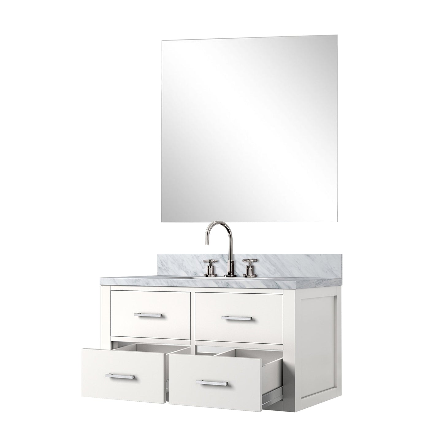 Castor 36 in W x 22 in D White Single Bath Vanity