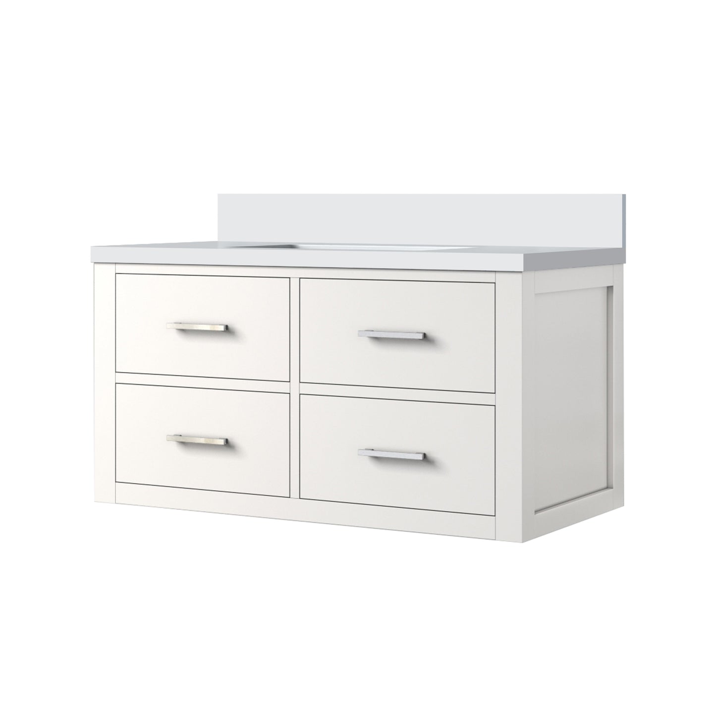 Castor 36 in W x 22 in D White Double Bath Vanity