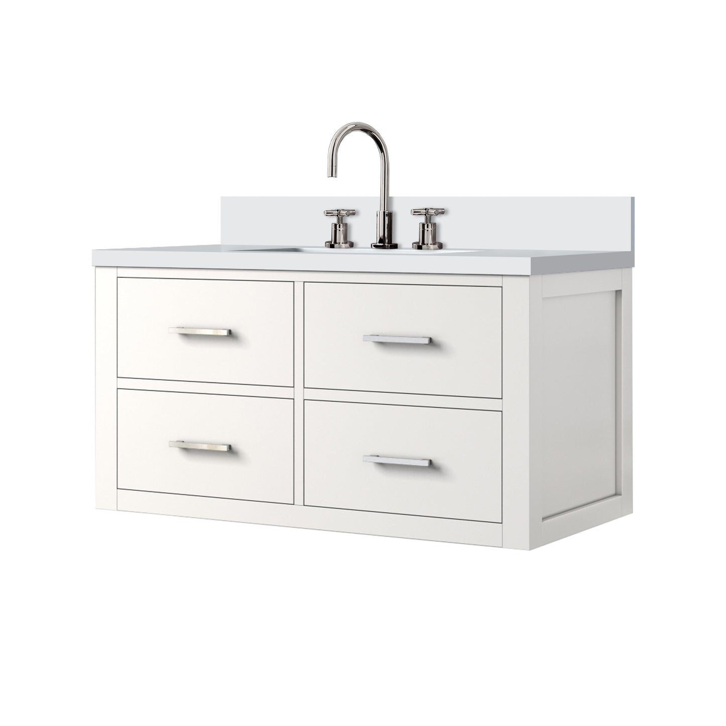 Castor 36 in W x 22 in D White Double Bath Vanity