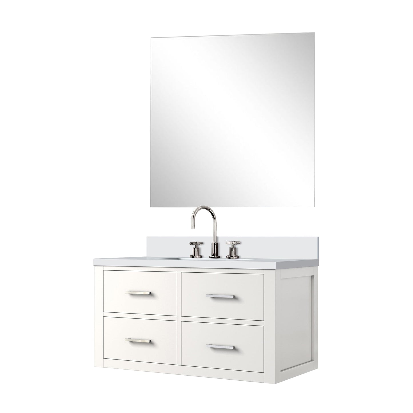 Castor 36 in W x 22 in D White Single Bath Vanity