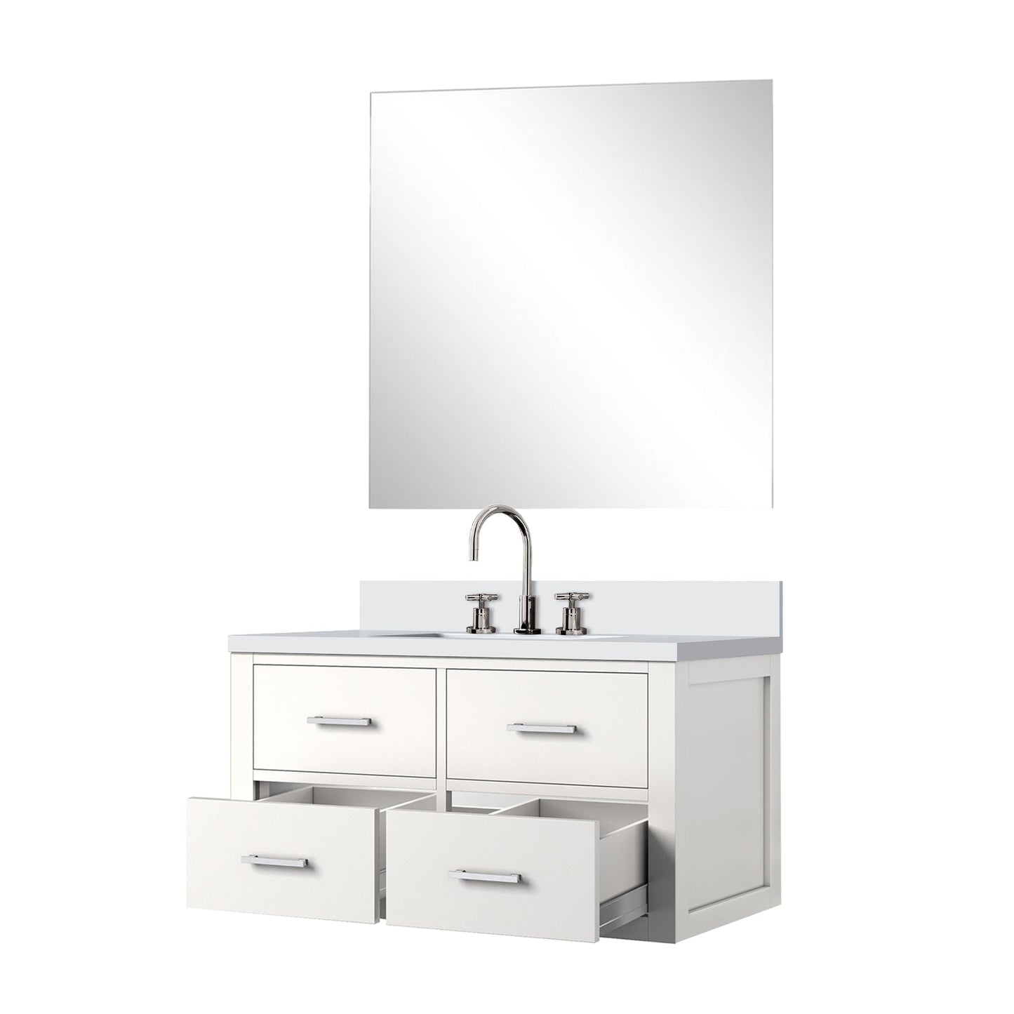Castor 36 in W x 22 in D White Single Bath Vanity