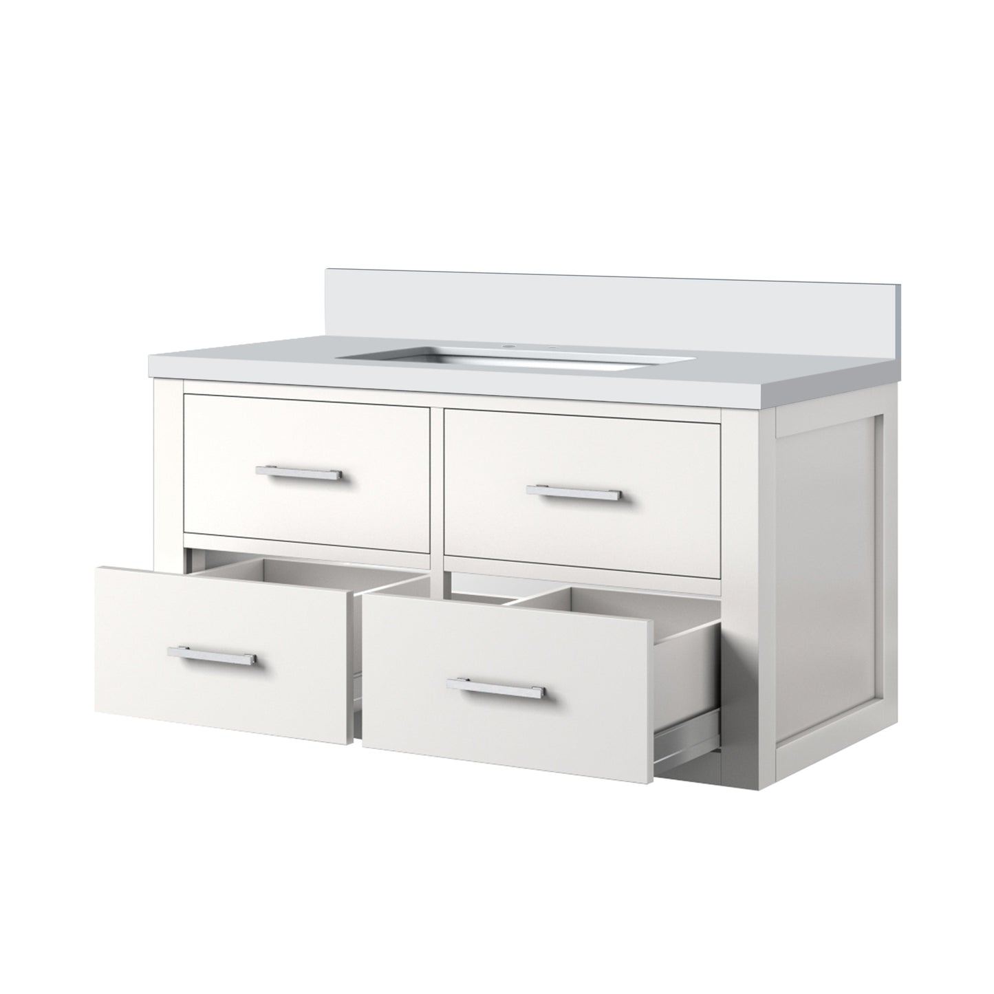 Castor 36 in W x 22 in D White Double Bath Vanity