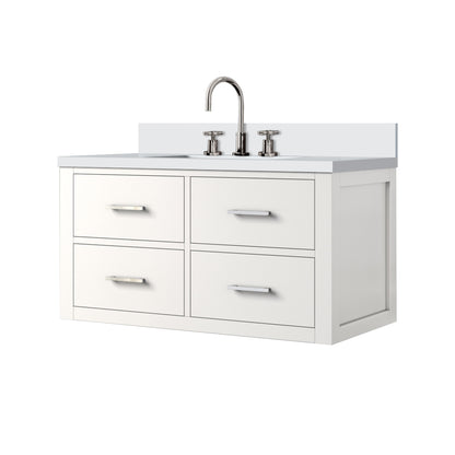Castor 36 in W x 22 in D White Double Bath Vanity