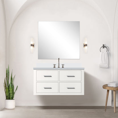 Castor 36 in W x 22 in D White Single Bath Vanity