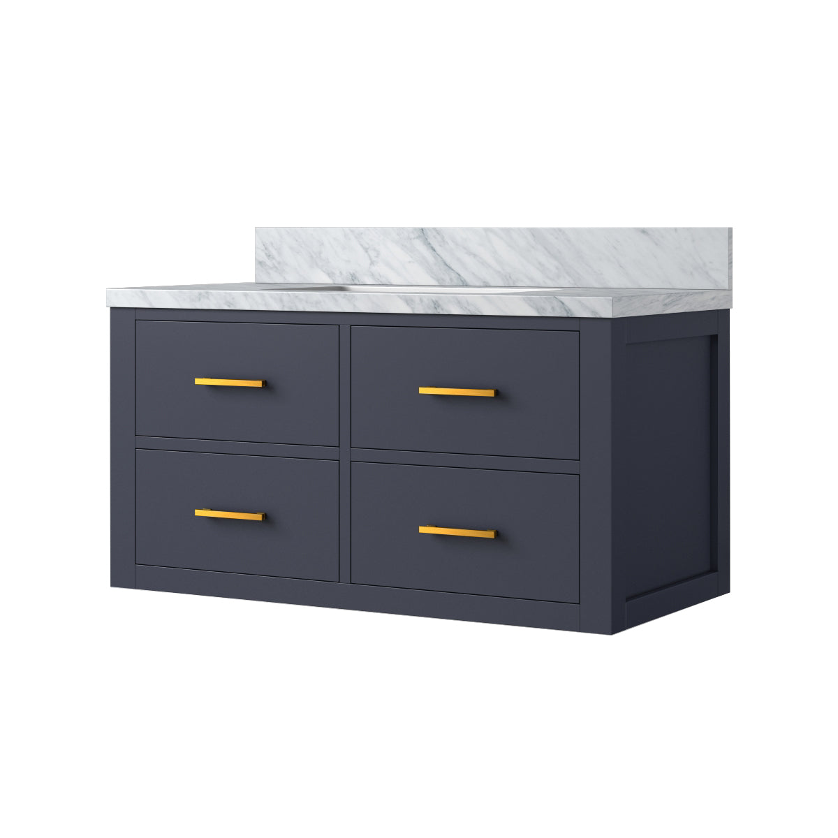 Castor 36 in W x 22 in D Blue Double Bath Vanity