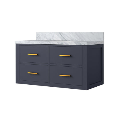 Castor 36 in W x 22 in D Blue Double Bath Vanity