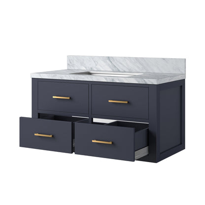 Castor 36 in W x 22 in D Blue Double Bath Vanity