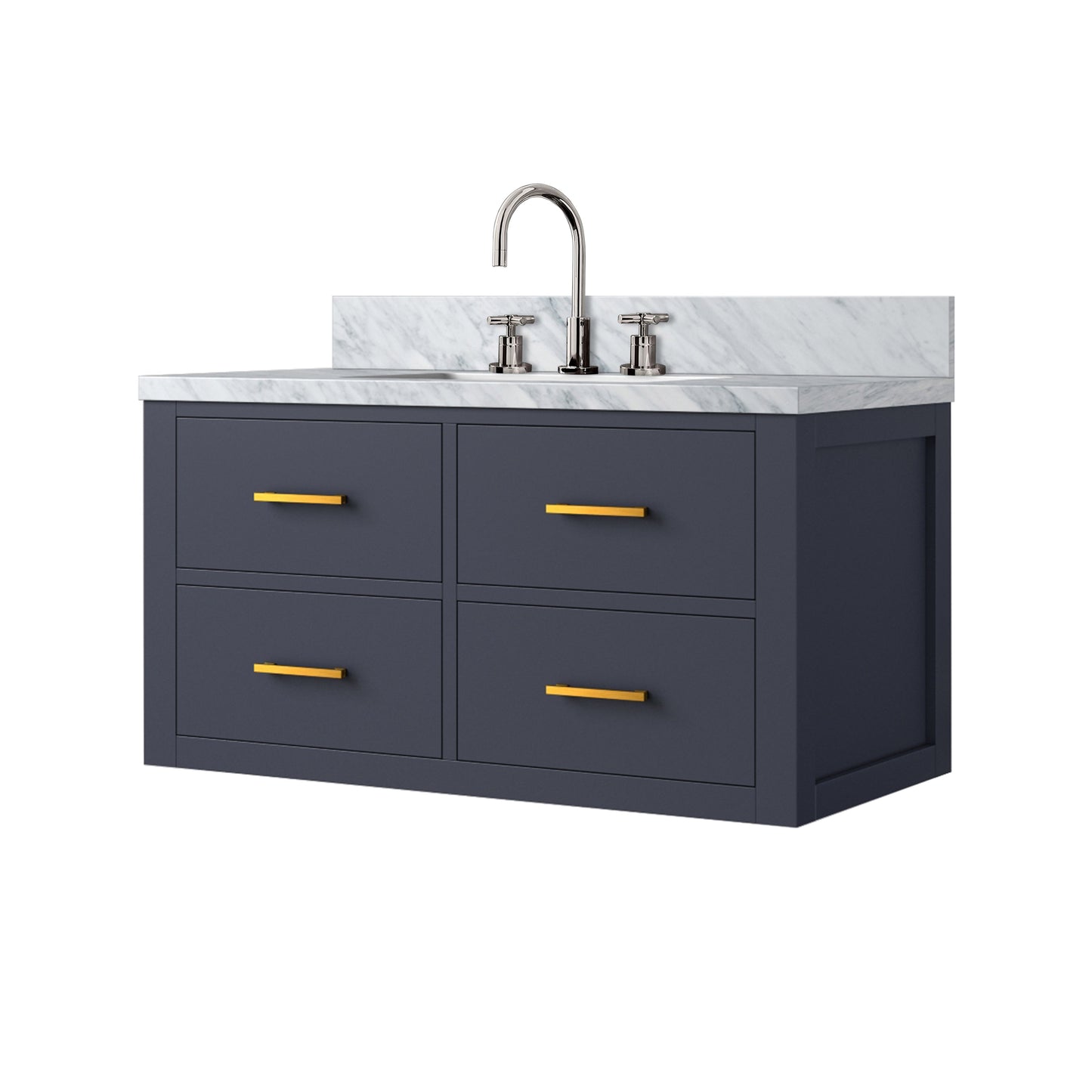 Castor 36 in W x 22 in D Blue Double Bath Vanity