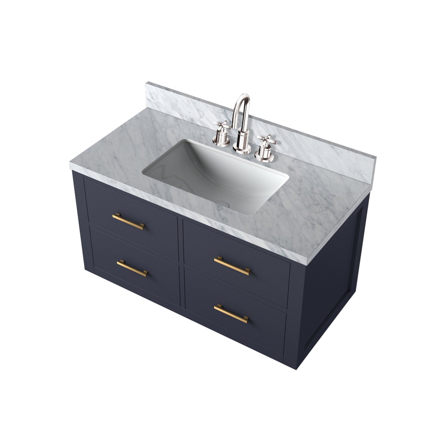 Castor 36 in W x 22 in D Blue Double Bath Vanity