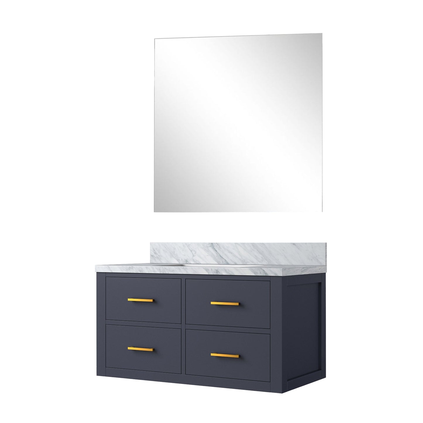Castor 36 in W x 22 in D Blue Single Bath Vanity