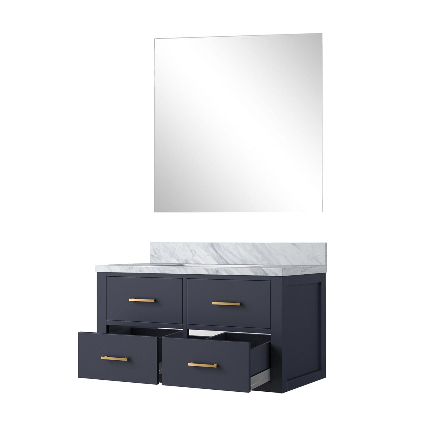 Castor 36 in W x 22 in D Blue Single Bath Vanity