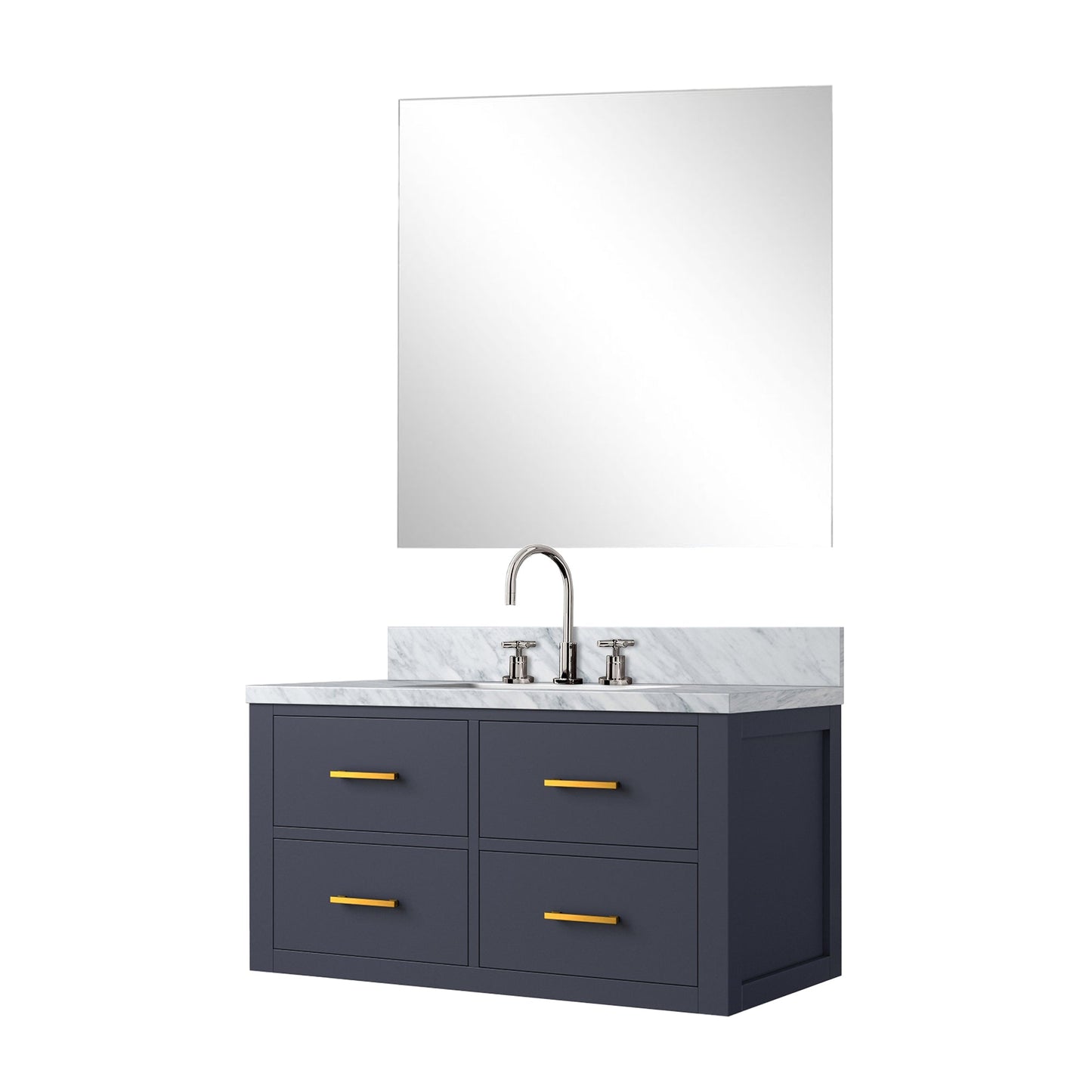 Castor 36 in W x 22 in D Blue Single Bath Vanity