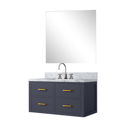 Castor 36 in W x 22 in D Blue Single Bath Vanity