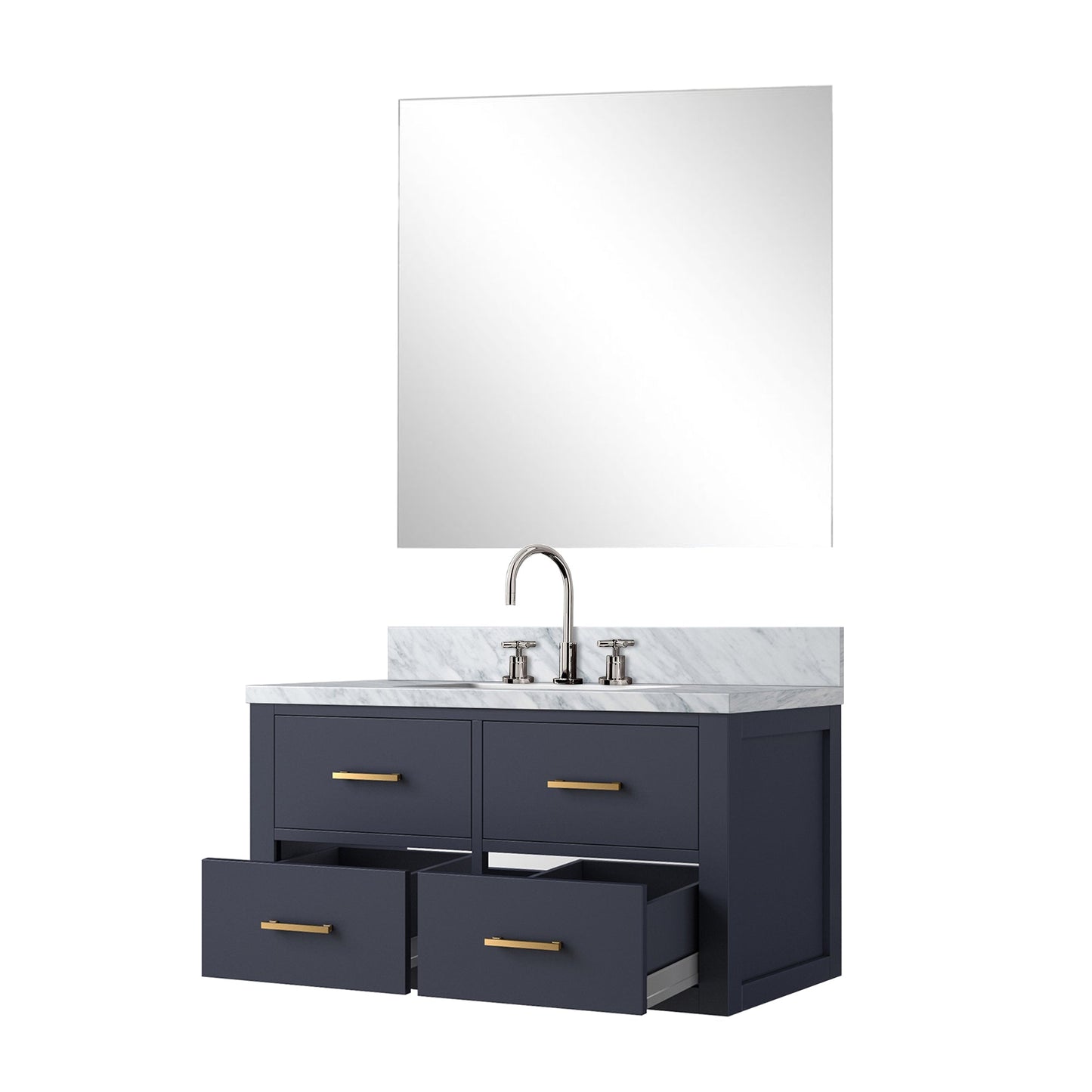 Castor 36 in W x 22 in D Blue Single Bath Vanity