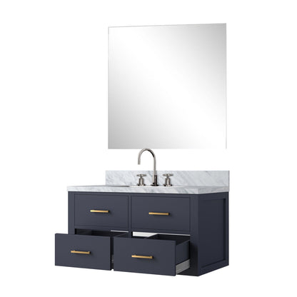Castor 36 in W x 22 in D Blue Single Bath Vanity