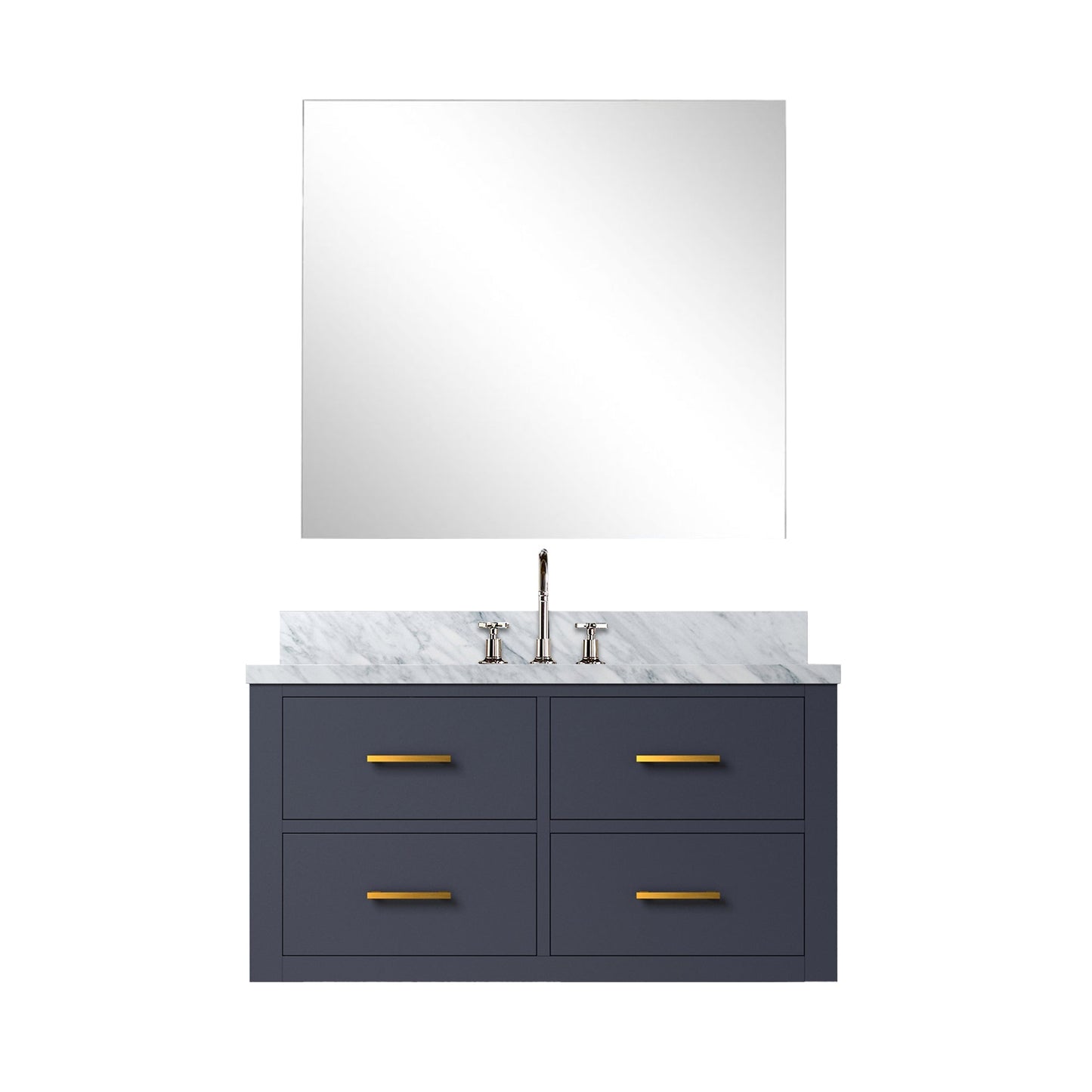 Castor 36 in W x 22 in D Blue Single Bath Vanity