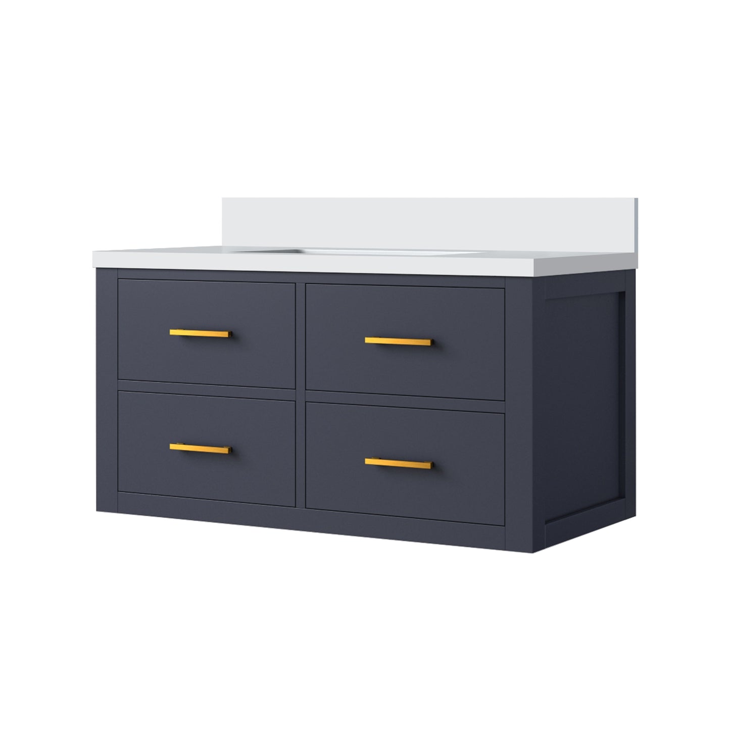 Castor 36 in W x 22 in D Blue Double Bath Vanity