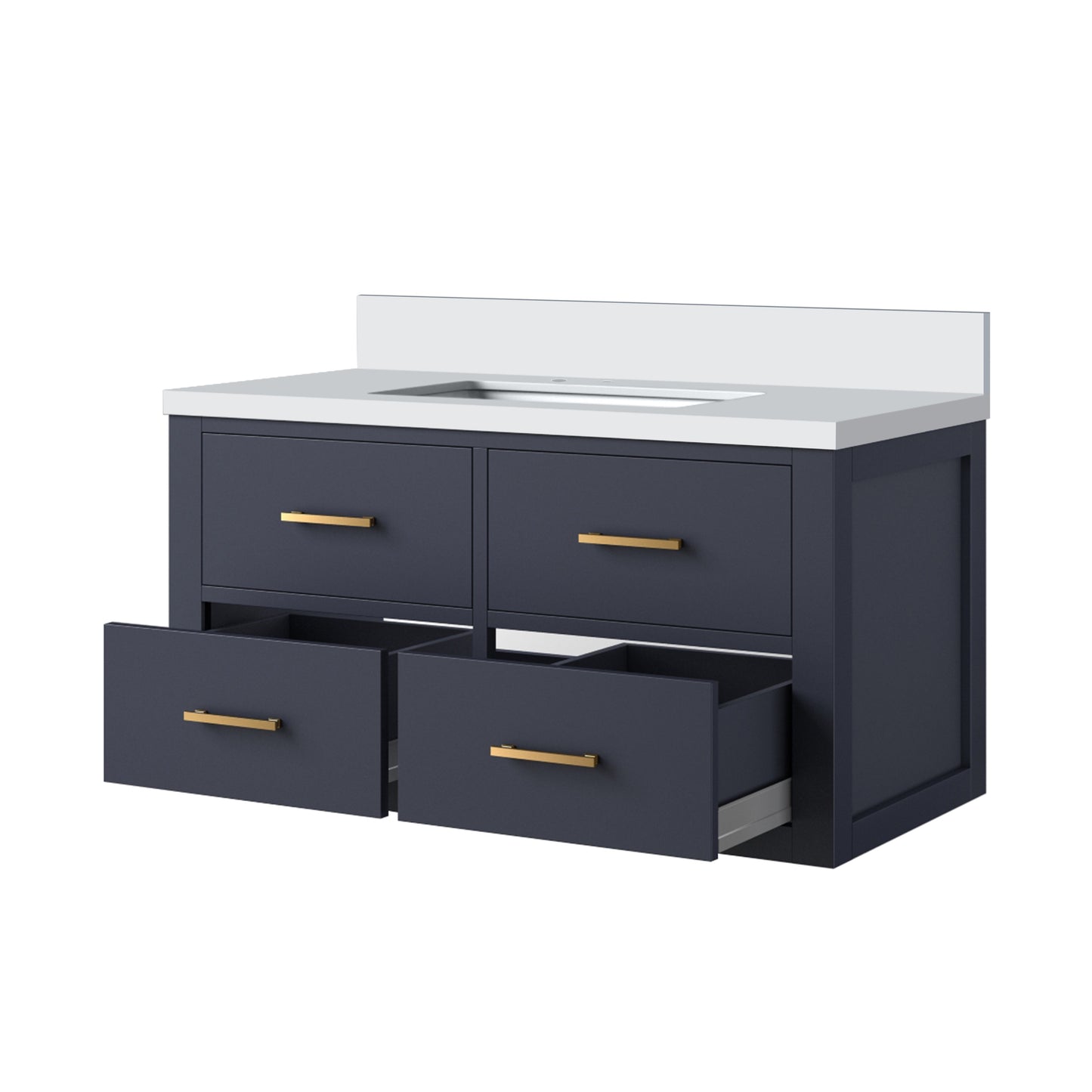 Castor 36 in W x 22 in D Blue Double Bath Vanity