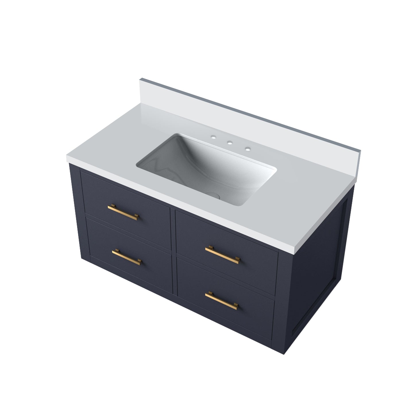 Castor 36 in W x 22 in D Blue Double Bath Vanity
