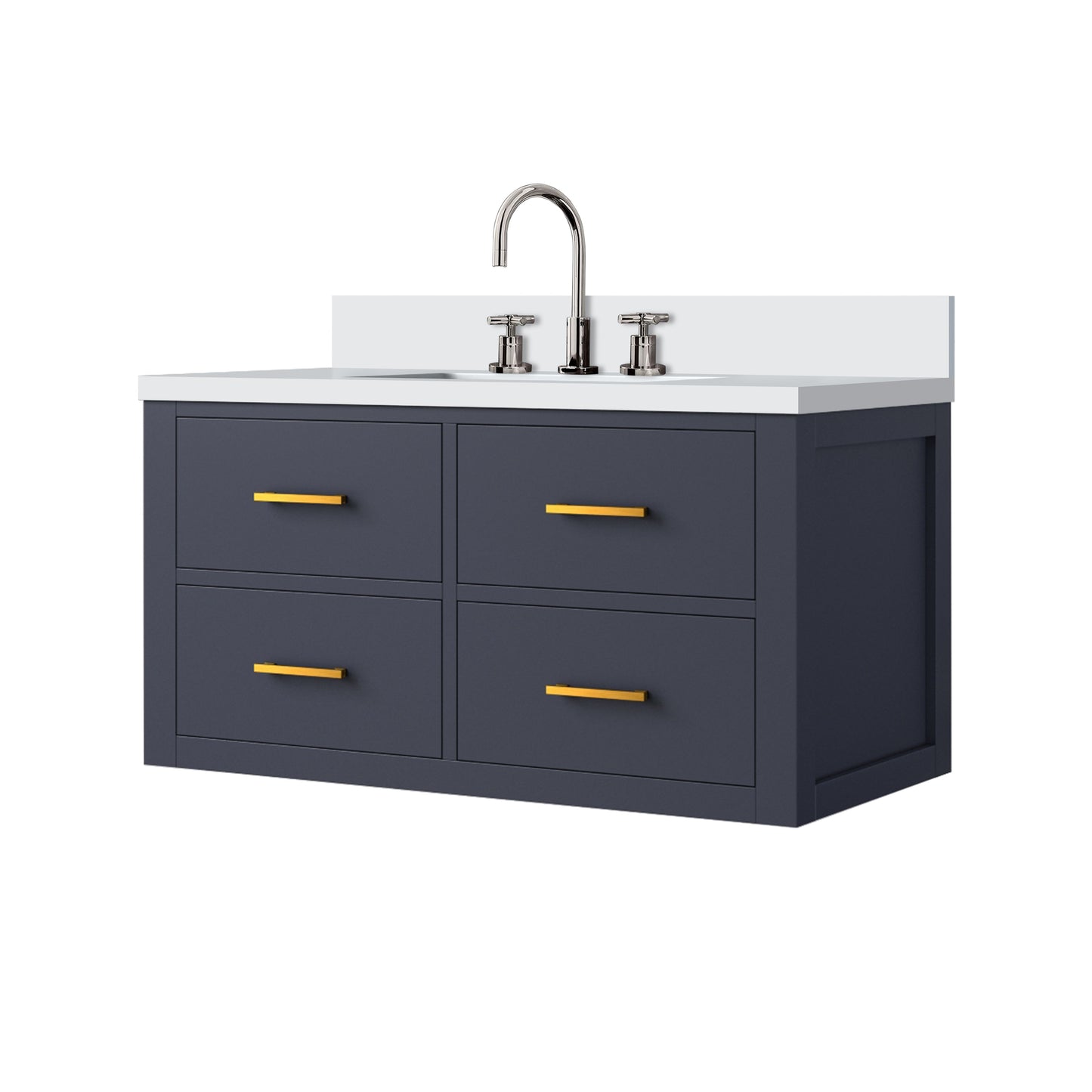 Castor 36 in W x 22 in D Blue Double Bath Vanity