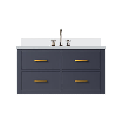 Castor 36 in W x 22 in D Blue Double Bath Vanity