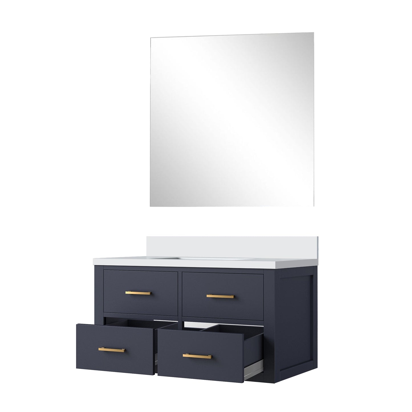 Castor 36 in W x 22 in D Blue Single Bath Vanity