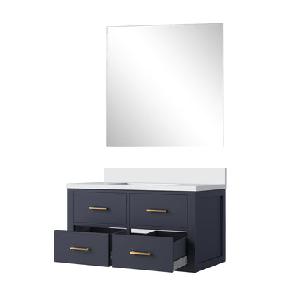 Castor 36 in W x 22 in D Blue Single Bath Vanity