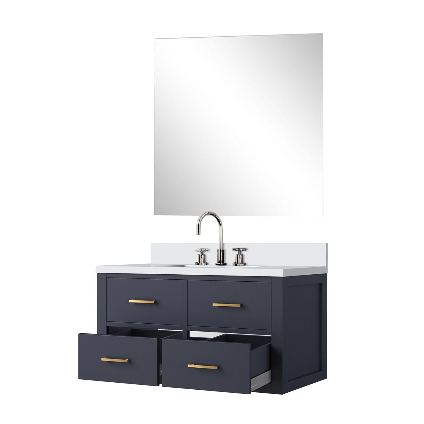 Castor 36 in W x 22 in D Blue Single Bath Vanity