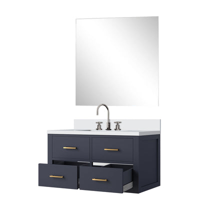 Castor 36 in W x 22 in D Blue Single Bath Vanity