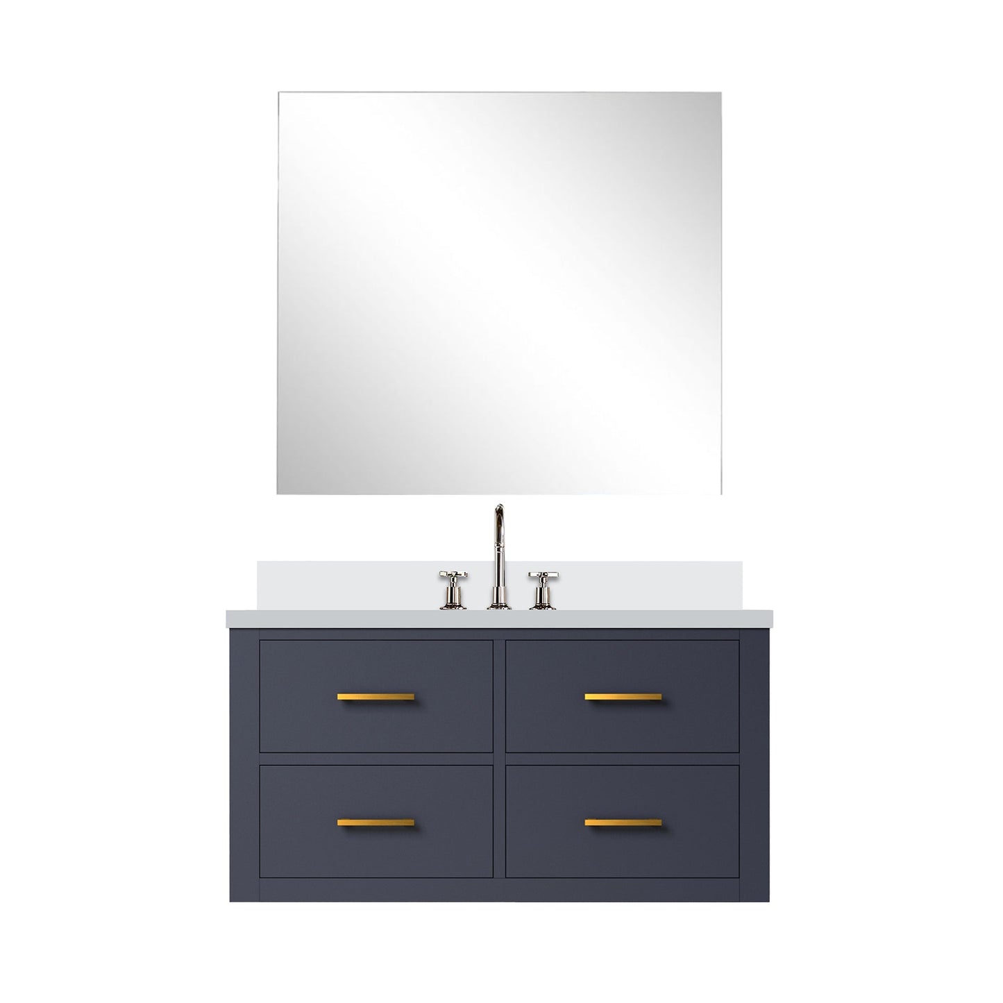 Castor 36 in W x 22 in D Blue Single Bath Vanity