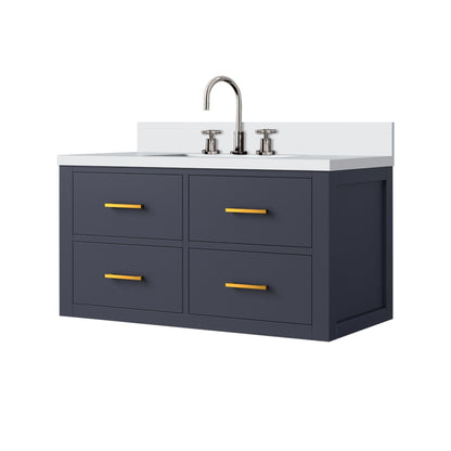 Castor 36 in W x 22 in D Blue Double Bath Vanity