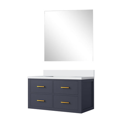 Castor 36 in W x 22 in D Blue Single Bath Vanity