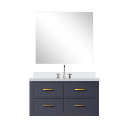 Castor 36 in W x 22 in D Blue Single Bath Vanity