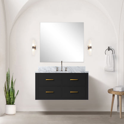 Castor 36 in W x 22 in D Black Double Bath Vanity