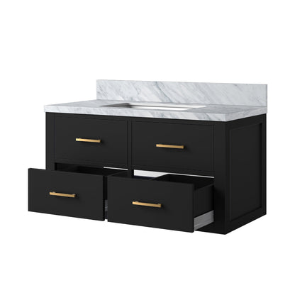 Castor 36 in W x 22 in D Black Double Bath Vanity