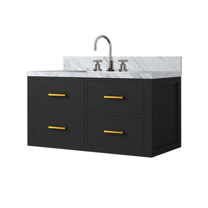Castor 36 in W x 22 in D Black Double Bath Vanity