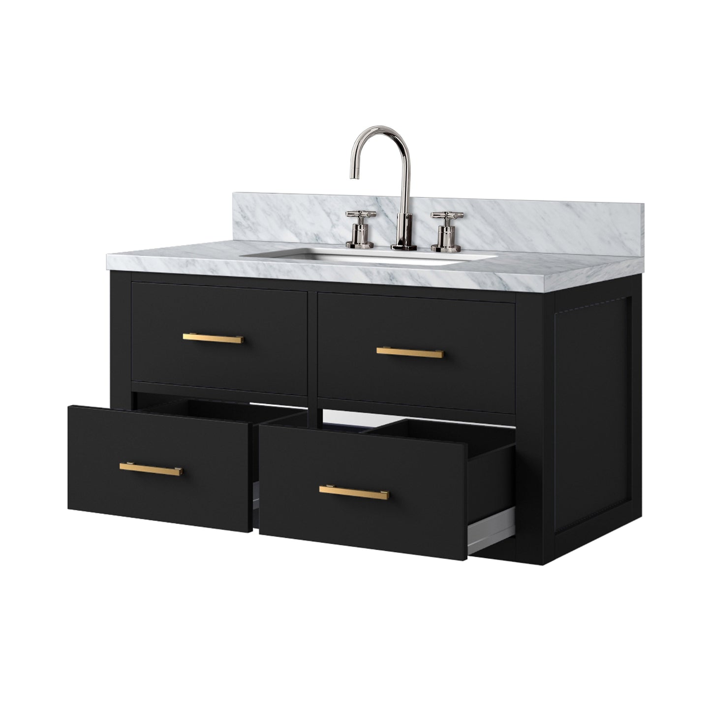 Castor 36 in W x 22 in D Black Double Bath Vanity