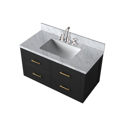 Castor 36 in W x 22 in D Black Double Bath Vanity