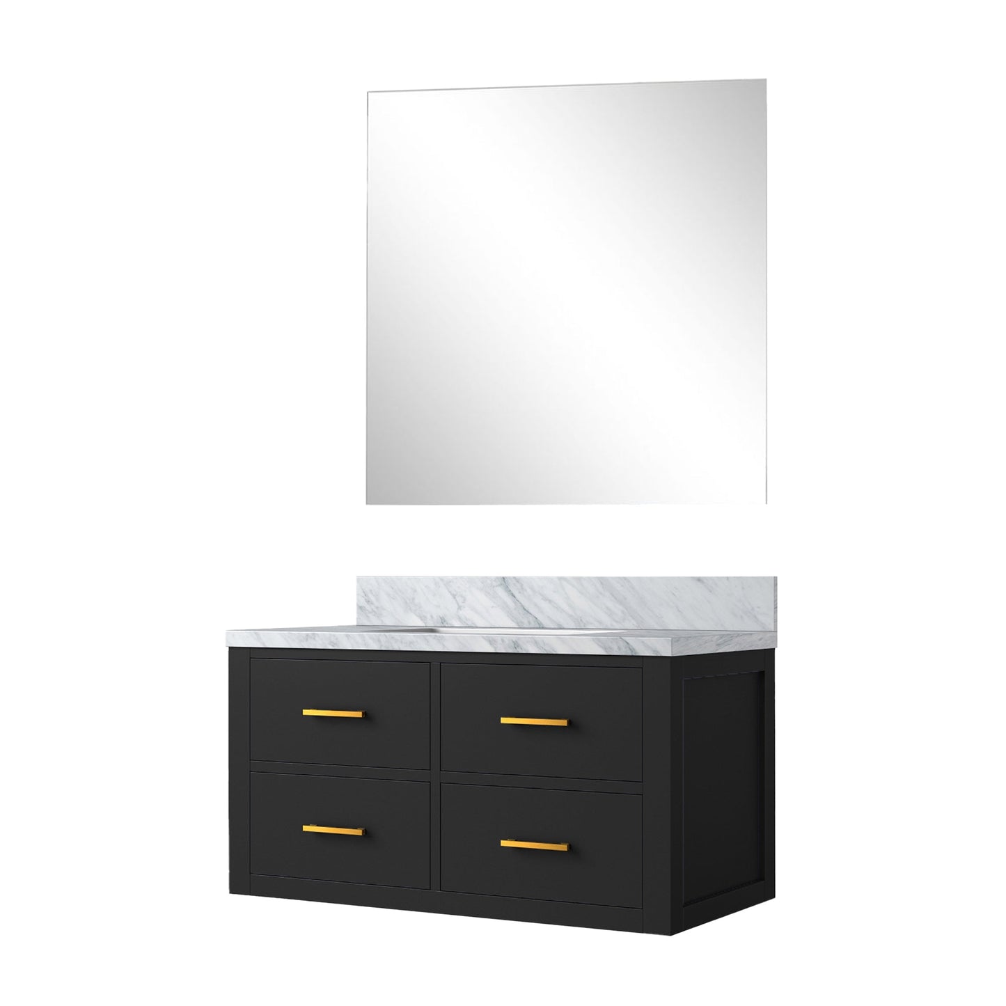 Castor 36 in W x 22 in D Black Single Bath Vanity