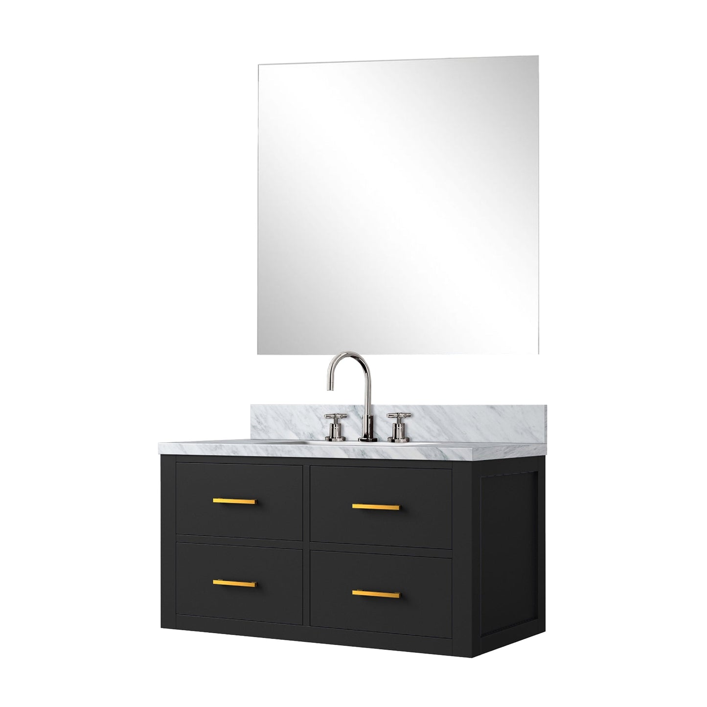 Castor 36 in W x 22 in D Black Single Bath Vanity