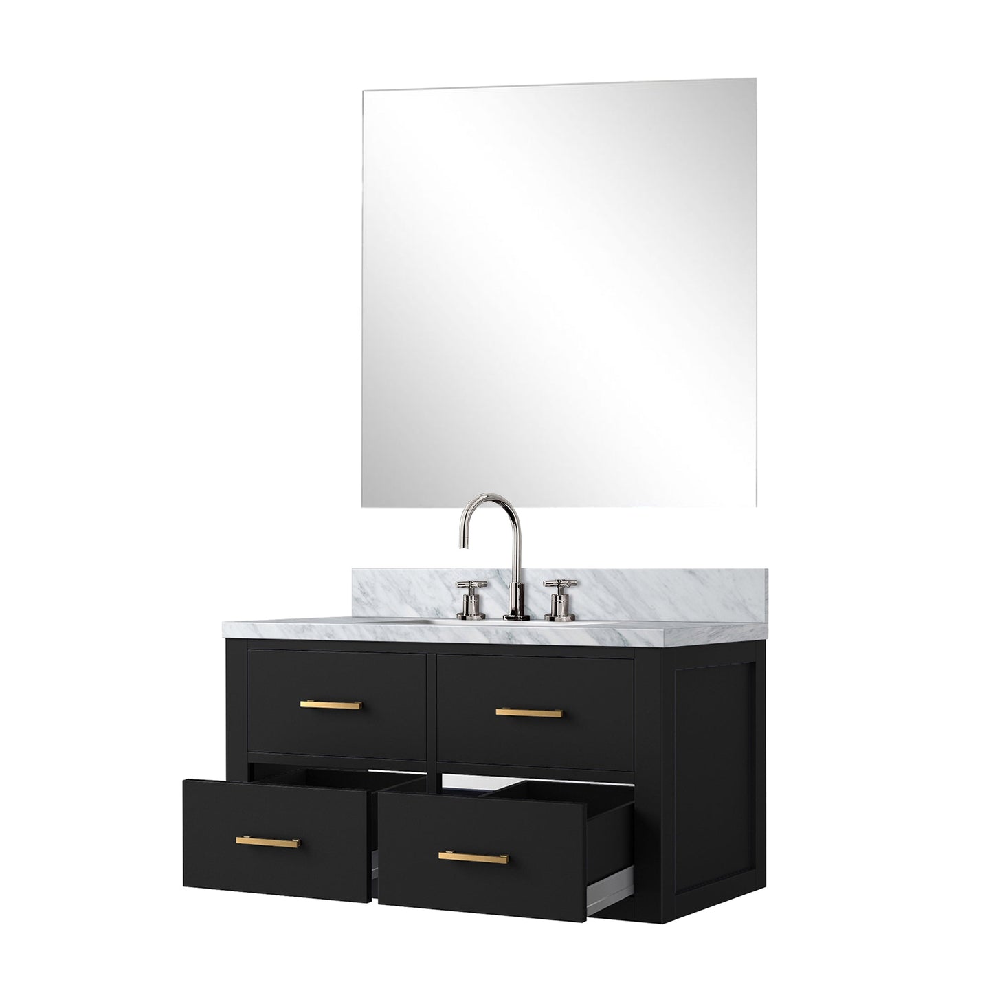 Castor 36 in W x 22 in D Black Single Bath Vanity