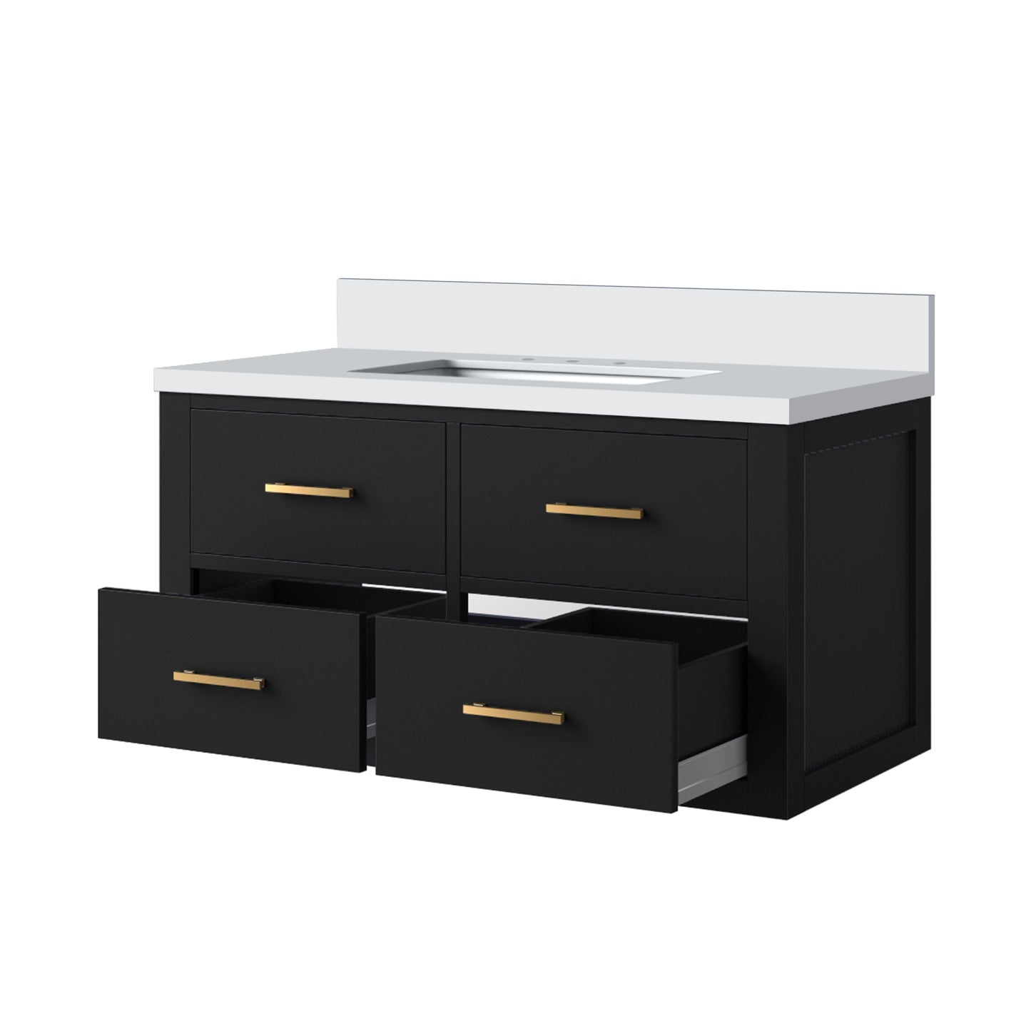 Castor 36 in W x 22 in D Black Double Bath Vanity