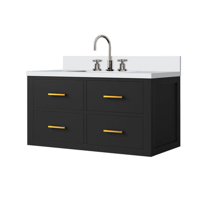 Castor 36 in W x 22 in D Black Double Bath Vanity
