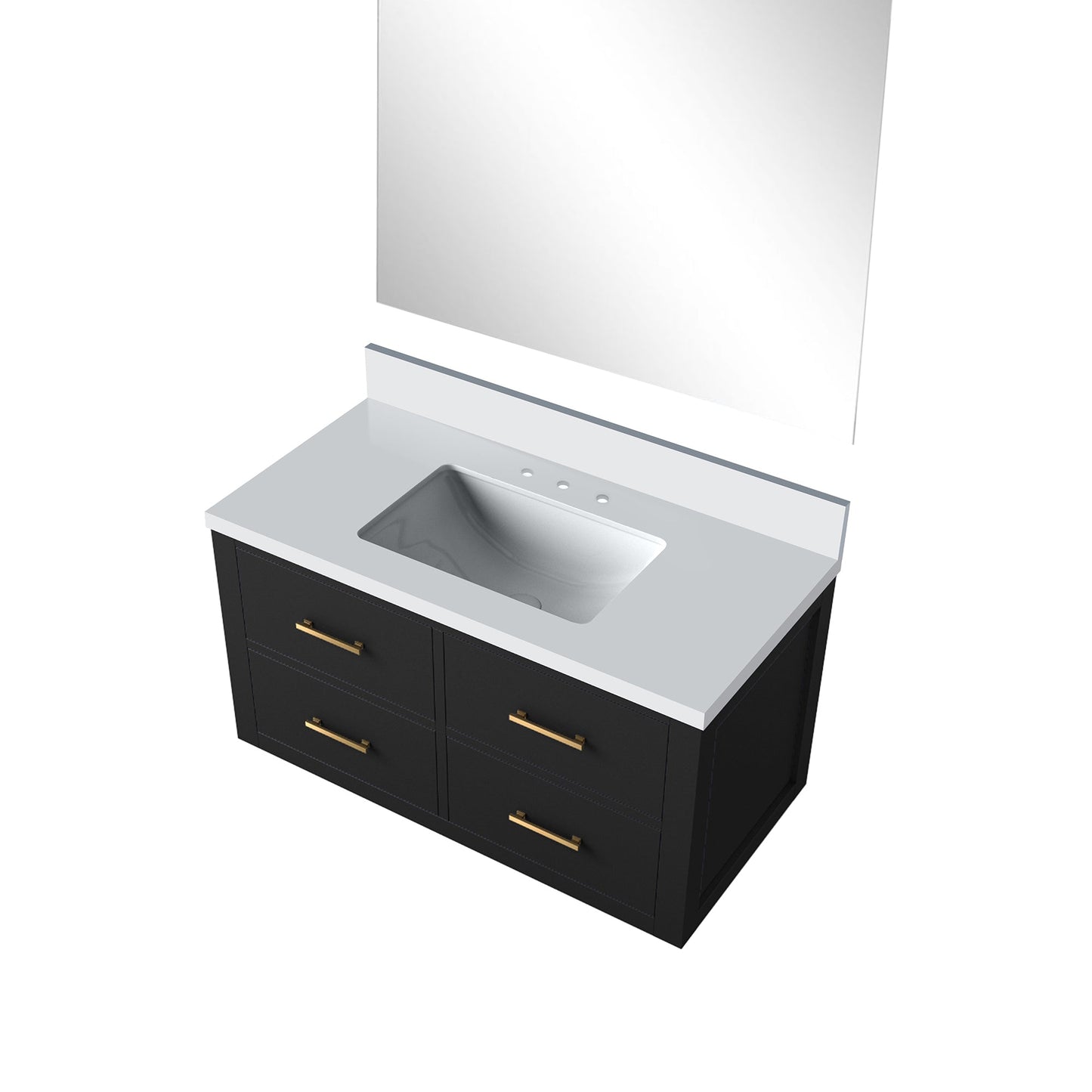 Castor 36 in W x 22 in D Black Single Bath Vanity