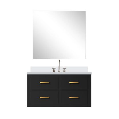 Castor 36 in W x 22 in D Black Single Bath Vanity