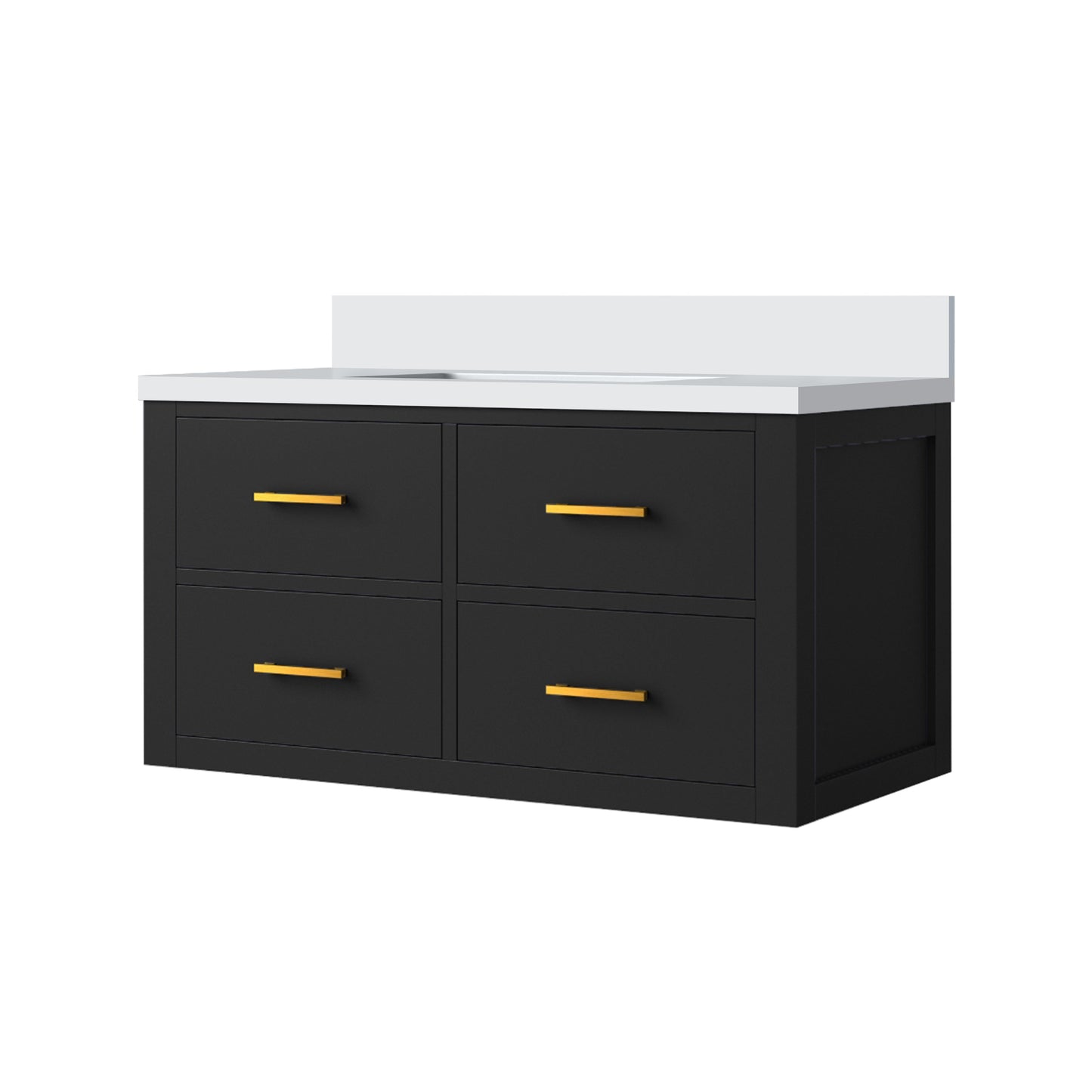 Castor 36 in W x 22 in D Black Double Bath Vanity
