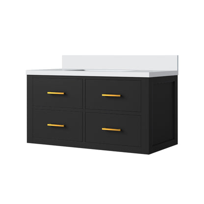Castor 36 in W x 22 in D Black Double Bath Vanity